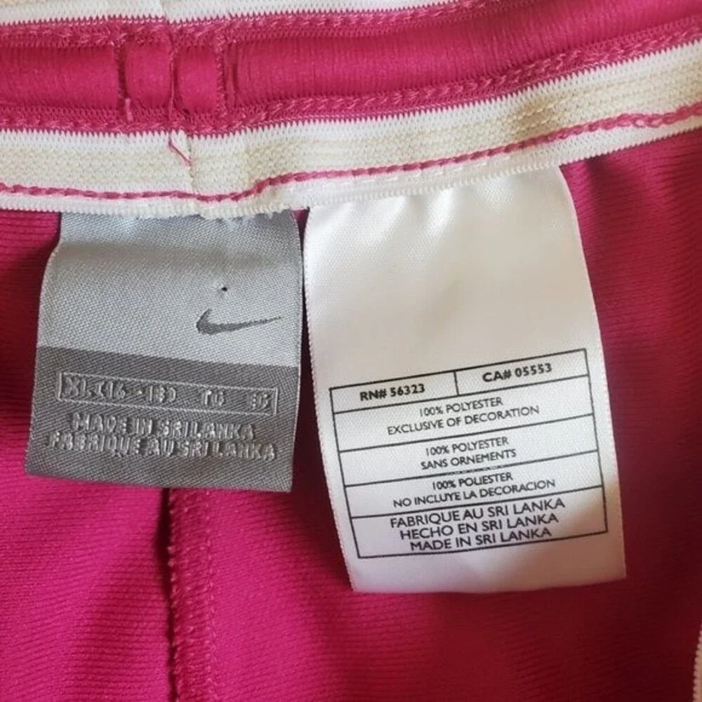 Nike Pink Black Stripe Drawstring Athletic Shorts sz XL